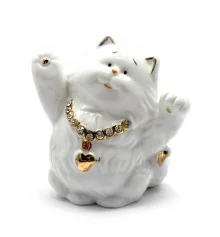 Кот фарфор (10×9×6 см) купить в интернет магазине подарков ПраздникШоп