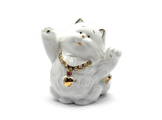 Кот фарфор (10×9×6 см) купить в интернет магазине подарков ПраздникШоп