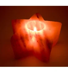 Подсвечник соляной «Звезда» 0.75кг (ch-9) (13×13×6.5 cm) (18 шт. ящ.) (Гималайская соль) купить в интернет магазине подарков ПраздникШоп