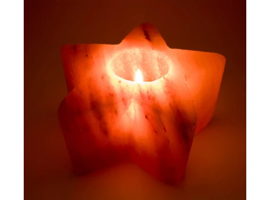 Подсвечник соляной «Звезда» 0.75кг (ch-9) (13×13×6.5 cm) (18 шт. ящ.) (Гималайская соль) купить в интернет магазине подарков ПраздникШоп