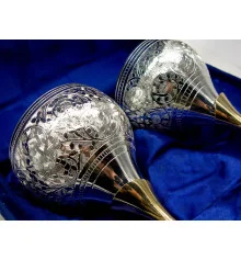 Бокалы бронзовые посеребренные (н-р 2 шт./190мл)h-17 см (27×20×8.5 см) купить в интернет магазине подарков ПраздникШоп