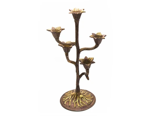 Подсвечник на 5 свечей бронзовый (30×15×12 см) купить в интернет магазине подарков ПраздникШоп