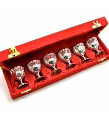 Рюмки бронзовые посеребренные (н-р 6 шт./30мл) (37.5Х9×6 см) купить в интернет магазине подарков ПраздникШоп