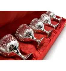 Рюмки бронзовые посеребренные (н-р 6 шт./30мл) (37.5Х9×6 см) купить в интернет магазине подарков ПраздникШоп