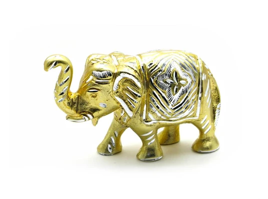 Слон резной алюминий (19×10.5×6 см) купить в интернет магазине подарков ПраздникШоп