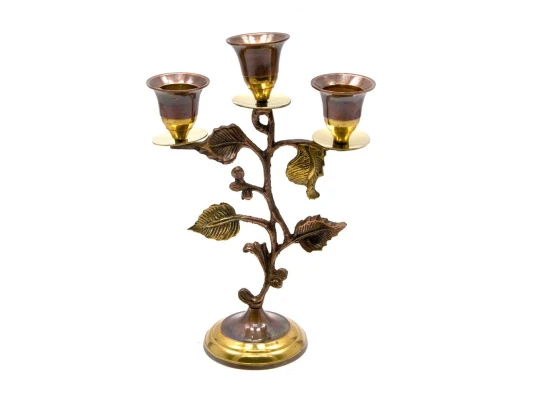Подсвечник бронзовый на 3 свечи (19.5×13×7 см) купить в интернет магазине подарков ПраздникШоп