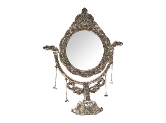 Зеркало настольное «Серебро» диаметр 15 см (41×33×13 см) купить в интернет магазине подарков ПраздникШоп