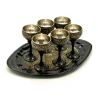 Рюмки бронзовые черные (н-р 6 шт./50мл) (h-11 см поднос 30×20 см)