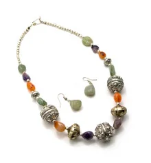 Ожерелье с камнями + серьги (56 см) купить в интернет магазине подарков ПраздникШоп