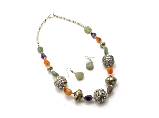 Ожерелье с камнями + серьги (56 см) купить в интернет магазине подарков ПраздникШоп