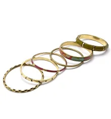 Браслеты медные с костяными вставками (н-р 6 шт.) (d-6.5 см) купить в интернет магазине подарков ПраздникШоп