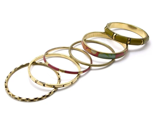 Браслеты медные с костяными вставками (н-р 6 шт.) (d-6.5 см) купить в интернет магазине подарков ПраздникШоп