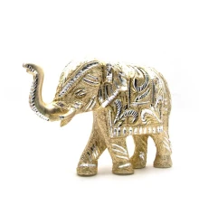 Слон резной алюминий (24×16.5×7 см) купить в интернет магазине подарков ПраздникШоп