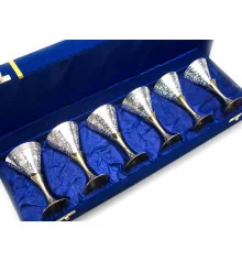 Рюмки бронзовые посеребренные (н-р 6 шт./50мл) (h-11 см) (44.5×15×7 см) купить в интернет магазине подарков ПраздникШоп