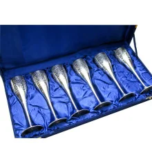 Бокалы бронзовые посеребренные (н-р 6 шт.)(140мл) (53×24×8 см) купить в интернет магазине подарков ПраздникШоп