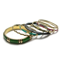 Браслеты медные с костяными вставками (н-р 7 шт.) (d-6.5 см) купить в интернет магазине подарков ПраздникШоп