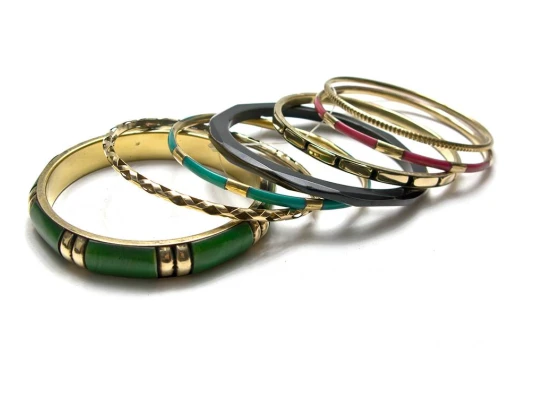 Браслеты медные с костяными вставками (н-р 7 шт.) (d-6.5 см) купить в интернет магазине подарков ПраздникШоп