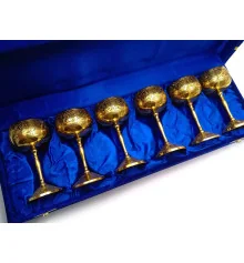 Рюмки бронзовые позолоченные (н-р 6 шт./80мл) (h-11.5 см) (43×15×8 см) купить в интернет магазине подарков ПраздникШоп