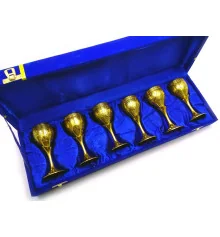 Рюмки бронзовые позолоченные (н-р 6 шт./80мл) (h-11.5 см) (46×14.5×7 см) купить в интернет магазине подарков ПраздникШоп