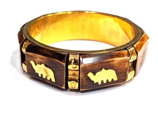 Браслет медный с костяными вставками «Слоны» купить в интернет магазине подарков ПраздникШоп