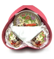 Сервиз фарфор сердце (2JBS126) 2 чашки +2 блюдца «Гейша» (210 мл) (h-6 см купить в интернет магазине подарков ПраздникШоп