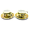 Сервиз фарфор сердце (2JBS136-4) 2 чашки +2 блюдца «Желтый» (210 мл) (h-6 см,d-10 см,d блюдца-15 см)