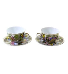 Сервиз фарфор сердце (2JBS138) 2 чашки +2 блюдца (210 мл) (h-6 см купить в интернет магазине подарков ПраздникШоп