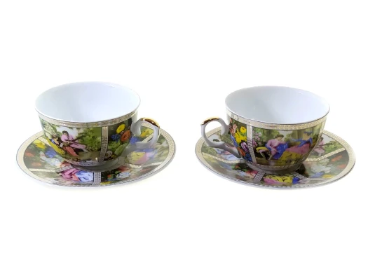 Сервиз фарфор сердце (2JBS138) 2 чашки +2 блюдца (210 мл) (h-6 см купить в интернет магазине подарков ПраздникШоп