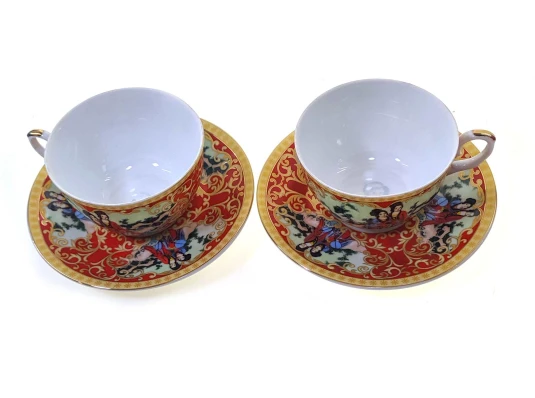 Сервиз фарфор сердце (2JBS108-1) 2 чашки +2 блюдца «Красный» (210 мл) купить в интернет магазине подарков ПраздникШоп