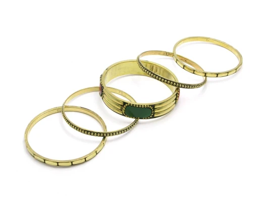Браслеты медные с камнями (н-р 5 шт.) (d-7 см) купить в интернет магазине подарков ПраздникШоп