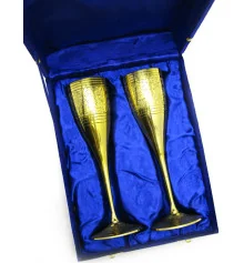 Бокалы бронзовые позолоченные (н-р 2 шт./160мл) (h-20 см (24×18.5×7.5 см) купить в интернет магазине подарков ПраздникШоп