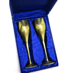 Бокалы бронзовые позолоченные (н-р 2 шт./180мл) (h-23 см) (26.5×18×9 см) купить в интернет магазине подарков ПраздникШоп