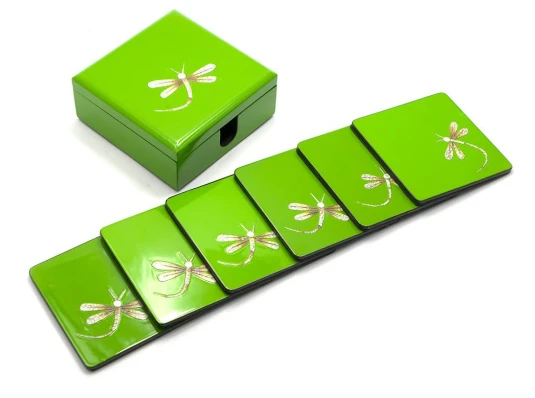 Шкатулка с подстаканниками набор 6 шт. (11×11×4.5 см) (Вьетнам) купить в интернет магазине подарков ПраздникШоп