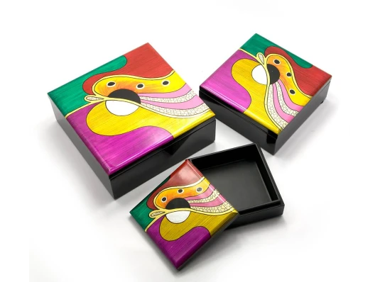 Шкатулки набор 3 шт. (10×10×4 см 13×13×5 см 16×16×6 см) (Вьетнам) купить в интернет магазине подарков ПраздникШоп