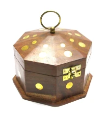 Шкатулка розовое дерево 8 граней (15×15×10 см) (5«*5») купить в интернет магазине подарков ПраздникШоп