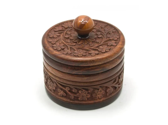 Шкатулка круглая розовое дерево (d-10 купить в интернет магазине подарков ПраздникШоп