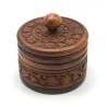 Шкатулка кругла рожеве дерево (d-10, h-8.5 см) (4 ")