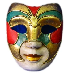 Маска карнавальная Венецианская папье-маше (23 см) купить в интернет магазине подарков ПраздникШоп
