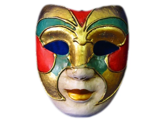 Маска карнавальная Венецианская папье-маше (23 см) купить в интернет магазине подарков ПраздникШоп