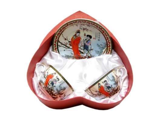 Сервиз фарфор (2JBS102) 2 чашки +2 блюдца «Коричневый» (210 мл) (16 шт. в ящ.) купить в интернет магазине подарков ПраздникШоп