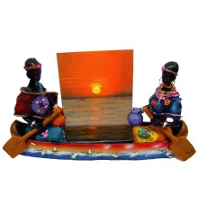 Африканцы в лодке с фоторамкой (19×11.5×5 см) купить в интернет магазине подарков ПраздникШоп