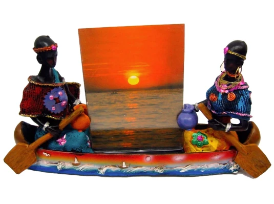 Африканцы в лодке с фоторамкой (19×11.5×5 см) купить в интернет магазине подарков ПраздникШоп