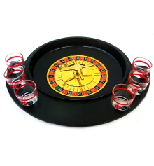 Рулетка с рюмками черная (30×27×6 см) (6 рюмок) купить в интернет магазине подарков ПраздникШоп