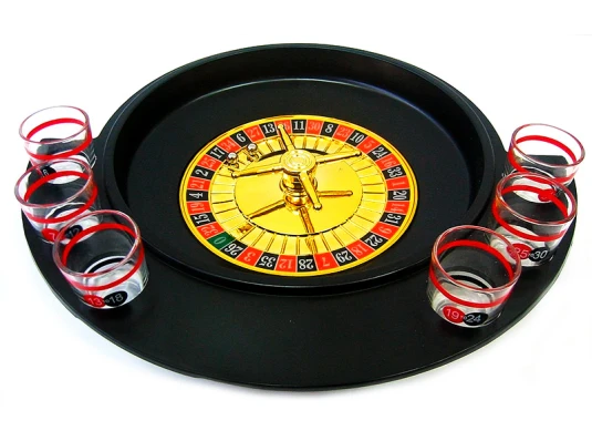 Рулетка с рюмками черная (30×27×6 см) (6 рюмок) купить в интернет магазине подарков ПраздникШоп