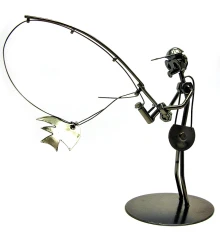 Техно-арт «Спиннингист» металл (19×21×10 см) купить в интернет магазине подарков ПраздникШоп