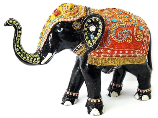 Слон металлический с инкрустацией (40×28×16 см) купить в интернет магазине подарков ПраздникШоп