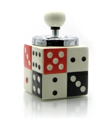 Пепельница с крышкой керамическая «Игральные кости» (15×9×9 см) купить в интернет магазине подарков ПраздникШоп