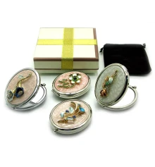 Зеркальце косметическое «Цветы с камнями» в ассортименте купить в интернет магазине подарков ПраздникШоп