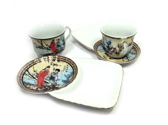 Сервиз фарфор (170 мл) (2C102) 2 чашки + 2 блюдца «Сакура» (h-6.5 см купить в интернет магазине подарков ПраздникШоп