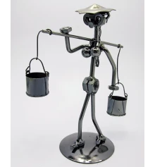 Техно-арт «Девушка с коромыслом» металл (20.5×12.5×8.5 см) купить в интернет магазине подарков ПраздникШоп